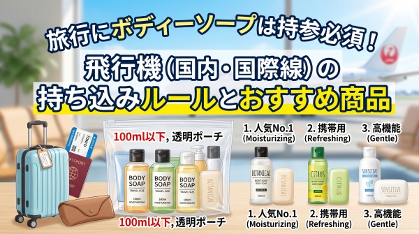 旅行にボディーソープは持参必須！飛行機（国内・国際線）の持ち込みルールとおすすめ商品