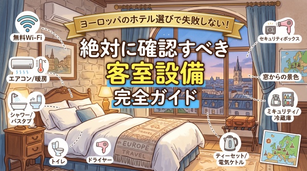 ヨーロッパのホテル選びで失敗しない！絶対に確認すべき客室設備 完全ガイド